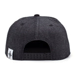 5 Embroidered Logo Denim Snapback Baseball Cap, Black