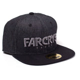 5 Embroidered Logo Denim Snapback Baseball Cap, Black