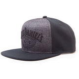 Embroidered Logo Snapback Baseball Cap, Black-grey