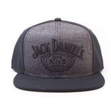 Embroidered Logo Snapback Baseball Cap, Black-grey