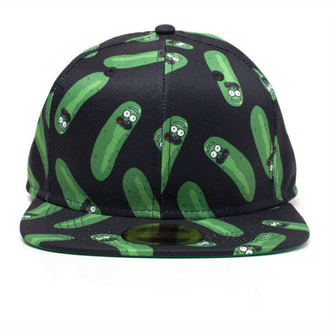 Pickle Rick All-over Print Snapback Baseball Cap, Black