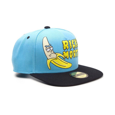 Embroidered Banana Snapback Baseball Cap, Unisex, Blue-black