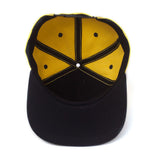 Donald Duck Embroidered Face Snapback Baseball Cap, Yellow-black