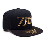 Legend Of Zelda Gold Logo & Royal Crest Snapback Baseball Cap, Unisex, Black