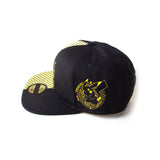 Block Pikachu Snapback Baseball Cap, Unisex, Black-yellow