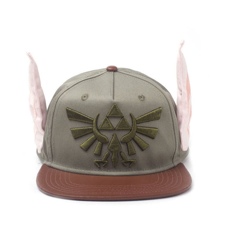 Legend Of Zelda Embroidered Royal Crest With Novelty Ears Snapback Baseball Cap, Green-brown