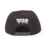 Super Mario Bros. Retro Mario Badge Snapback Baseball Cap, Unisex, Black-red