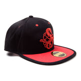 3d Embroidered Logo Snapback Baseball Cap, Black-red