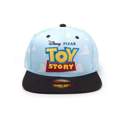 Toy Story Embroidered Logo With All-over Clouds Snapback Baseball Cap, Unisex, Blue-black