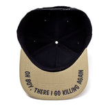 Embroidered Krombopulos Michael Snapback Baseball Cap, Black-tan