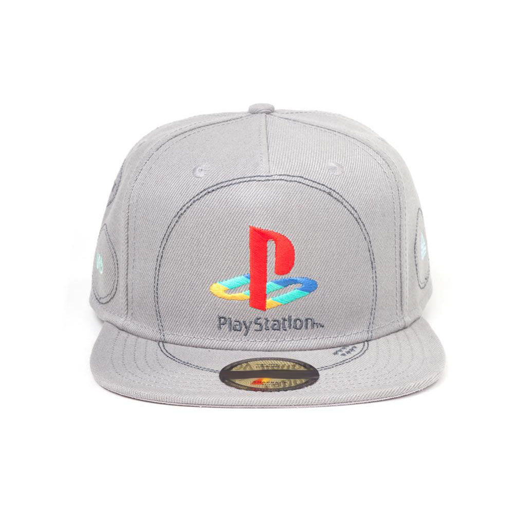 Playstation Embroidered Logo Snapback Baseball Cap, Unisex, Grey