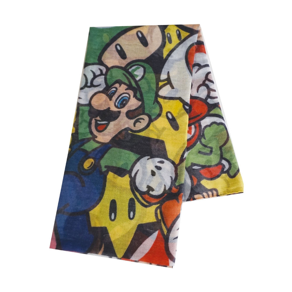 Super Mario Bros. All-over Characters Fashion Scarf, Female, Multi-colour