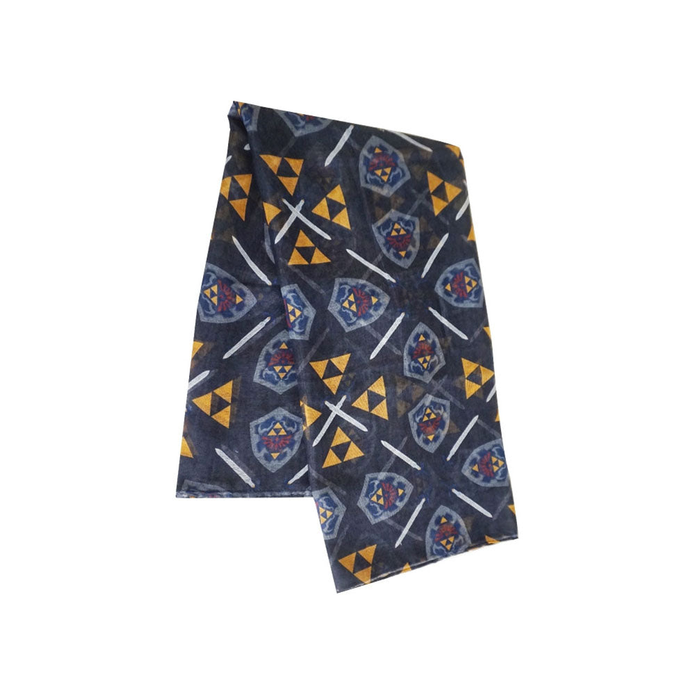 Legend Of Zelda All-over Hylian Shield And Triforce Emblem Fashion Scarf, Female, Multi-colour