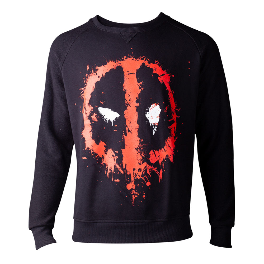 Deadpool Dripping Mask Sweater, Male, Extra Extra Large, Black