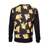 Pikachu All-over Sweater, Male, Large, Black-yellow