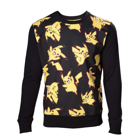 Pikachu All-over Sweater, Male, Medium, Black-yellow