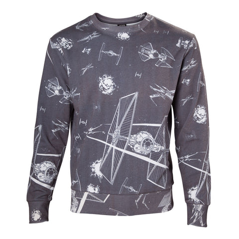 Imperial Fleet Tie Fighters All-over Print Sublimation Sweater, Male, Extra Extra Large, Dark Grey