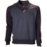 V-neckline Old No.7 Brand Logo Sweater, Male, Small, Grey-black