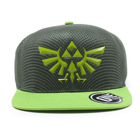 Legend Of Zelda Hyrule Crest Logo Seamless Snapback Baseball Cap, Unisex, Green