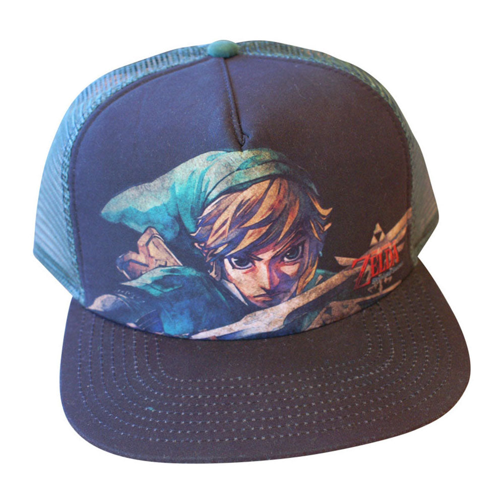 Legend Of Zelda Link Close-up Trucker Cap, Black