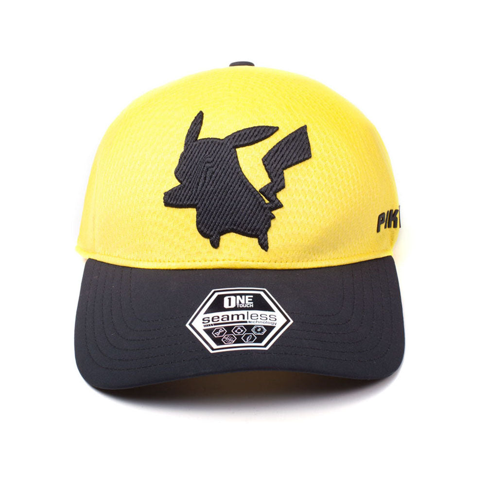 Pikachu Silhouette Curved Bill Cap, Yellow-black