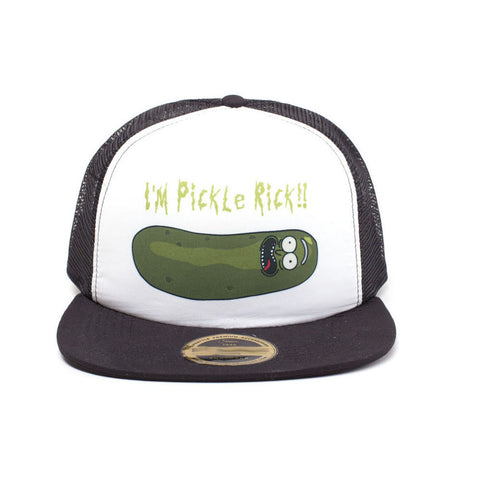 I'm Pickle Rick Trucker Cap, Black-white