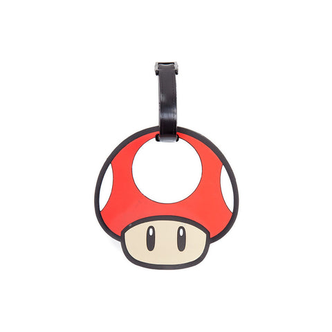 Super Mario Bros. Red Mushroom Rubber Luggage Tag, One Size, Multi-colour