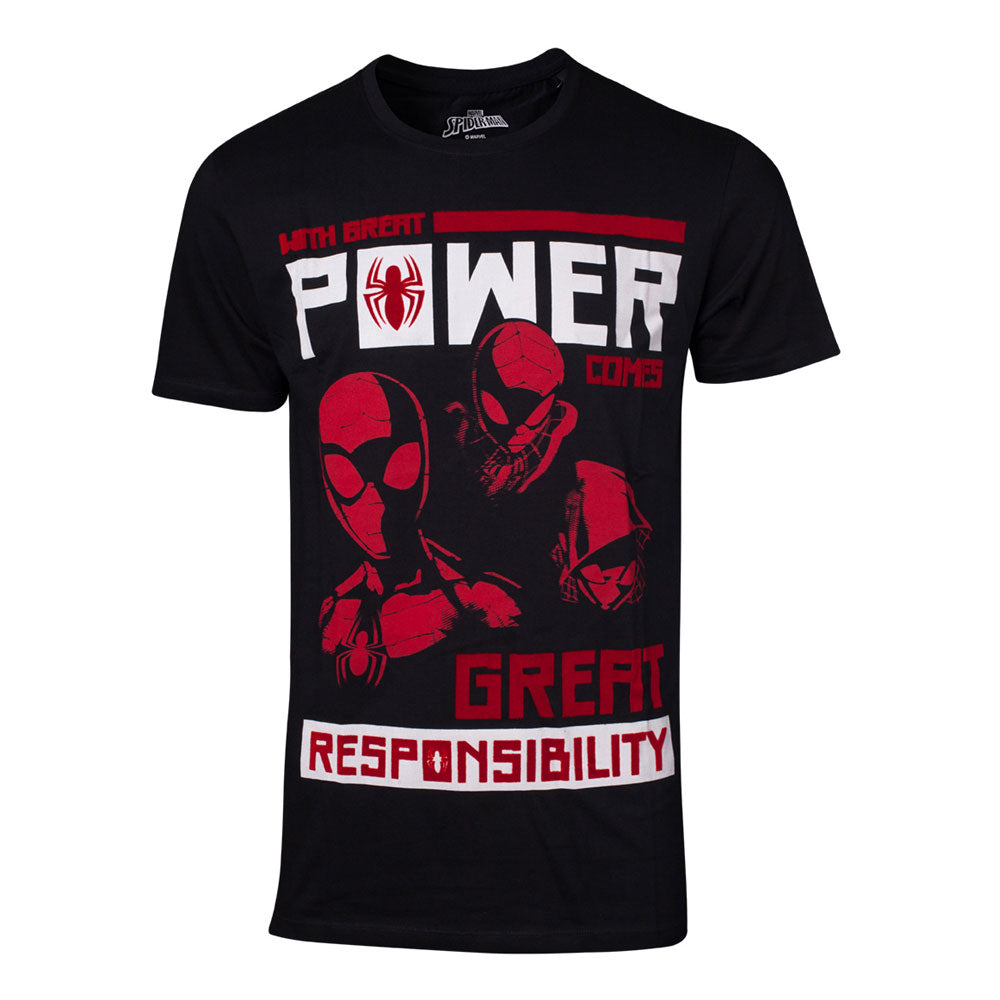 Spider-man Power Vs. Responsibility T-shirt, Male, Extra Extra Large, Black