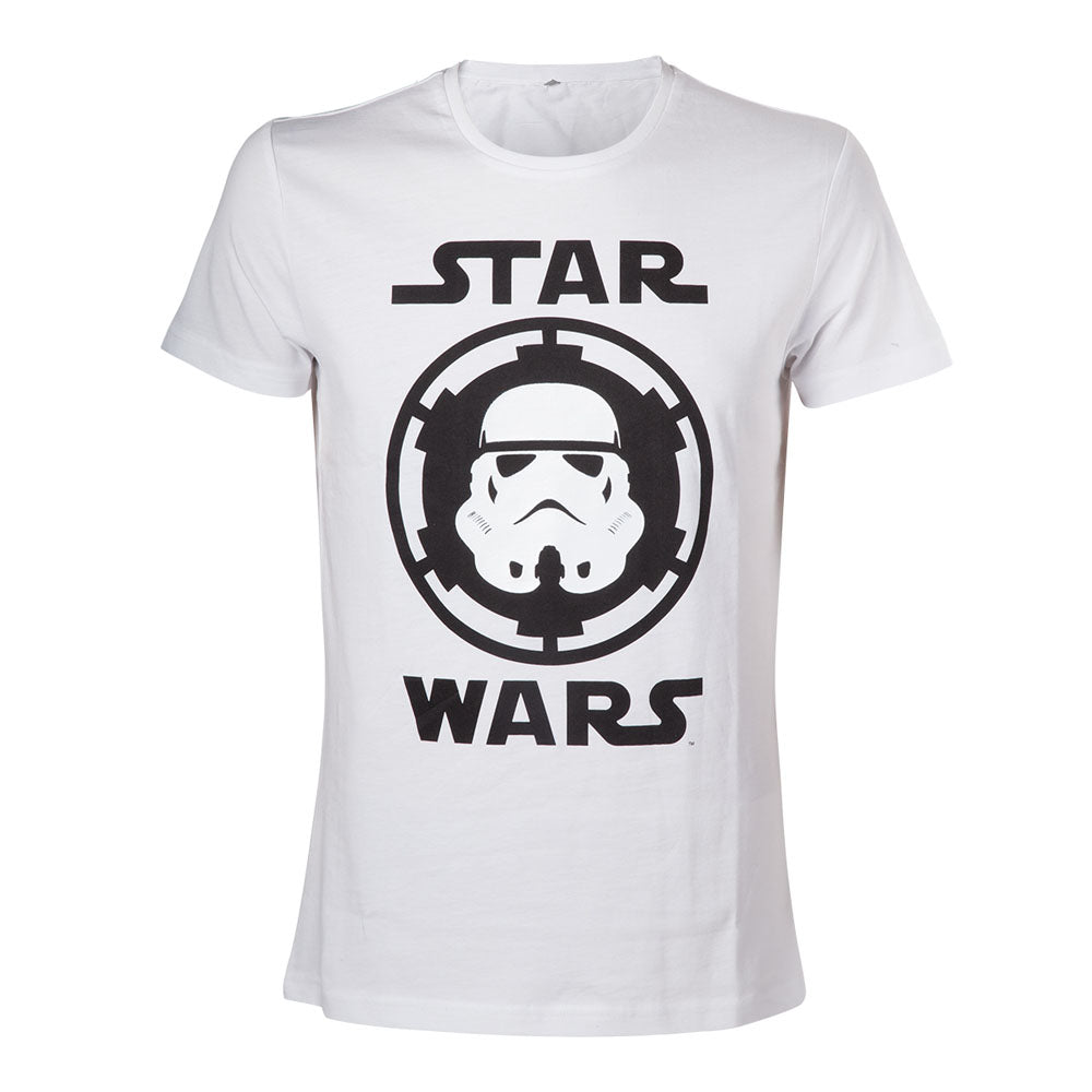 Stormtrooper Helmet Emblem T-shirt, Male, Medium, White