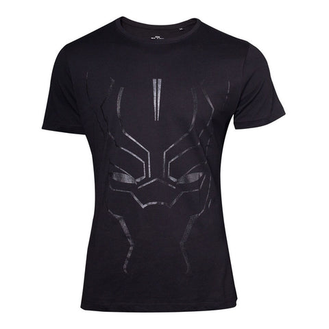 Black Panther Black On Black Face T-shirt, Male, Large, Black