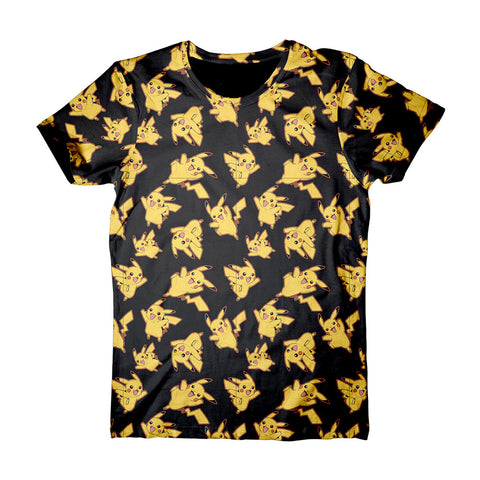 Pikachu All-over Print T-shirt, Male, Small, Black