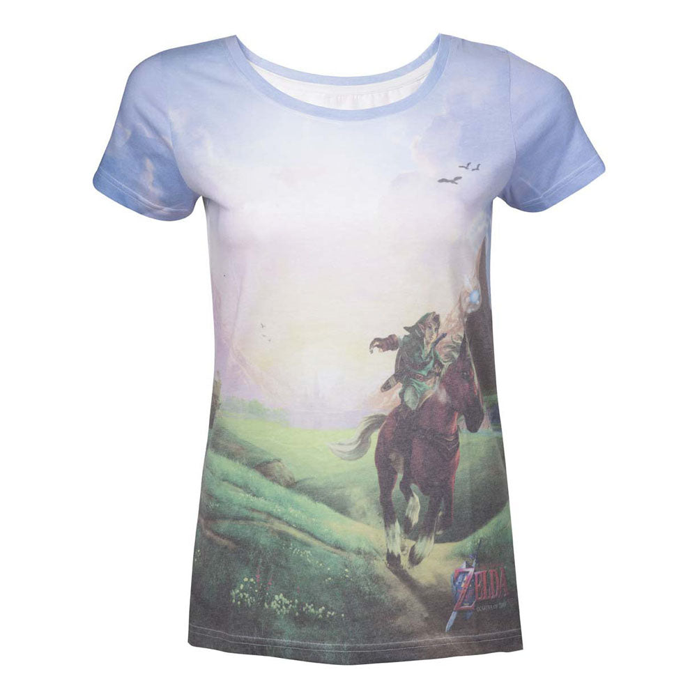 Legend Of Zelda Ocarina Of Time Link's Journey Sublimation T-shirt, Female, Large, Multi-colour