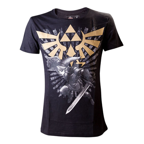 Legend Of Zelda Link & Royal Crest T-shirt, Male, Extra Extra Large, Black