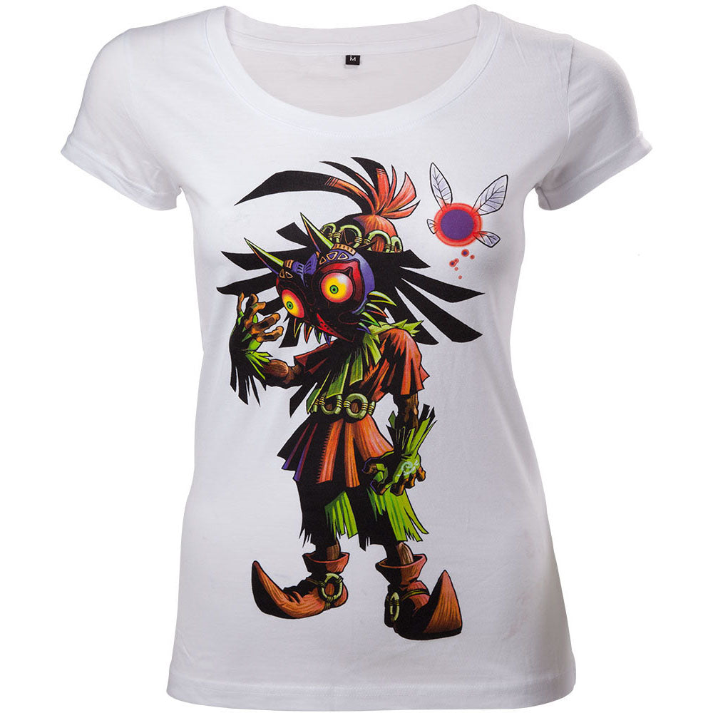 Legend Of Zelda Majora's Mask Skinny T-shirt, Female, Large, White