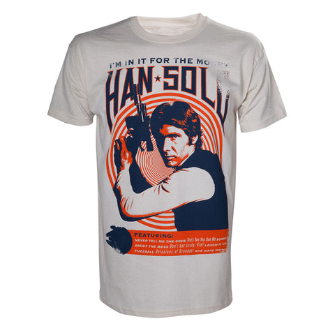 Vintage Han Solo 'i'm In It For The Money' Rock Poster T-shirt, Male, Extra Extra Large, White