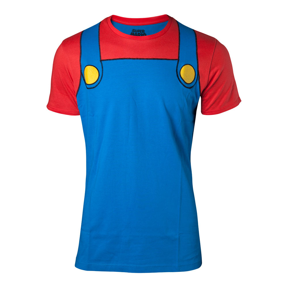 Super Mario Bros. Mario Novelty Cosplay T-shirt, Male, Extra Extra Large, Multi-colour