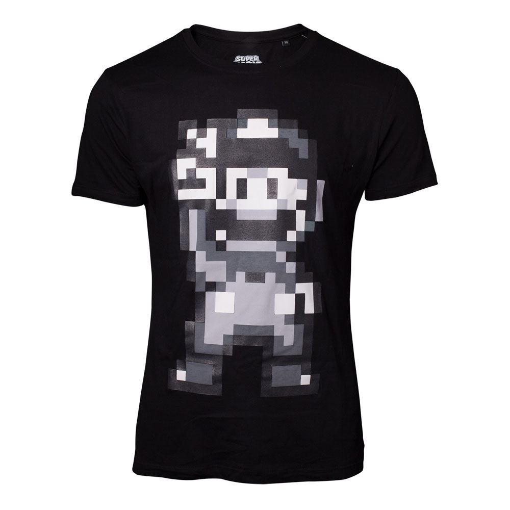 Super Mario Bros. 16-bit Mario Peace T-shirt, Male, Extra Extra Large, Black