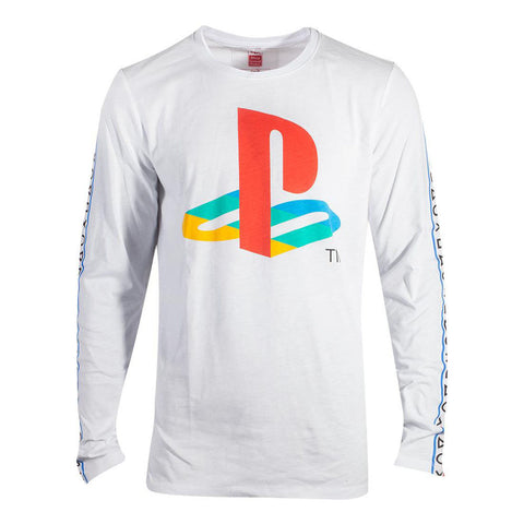 Playstation Taping Long Sleeve Shirt, Male, Exta Extra Large, White