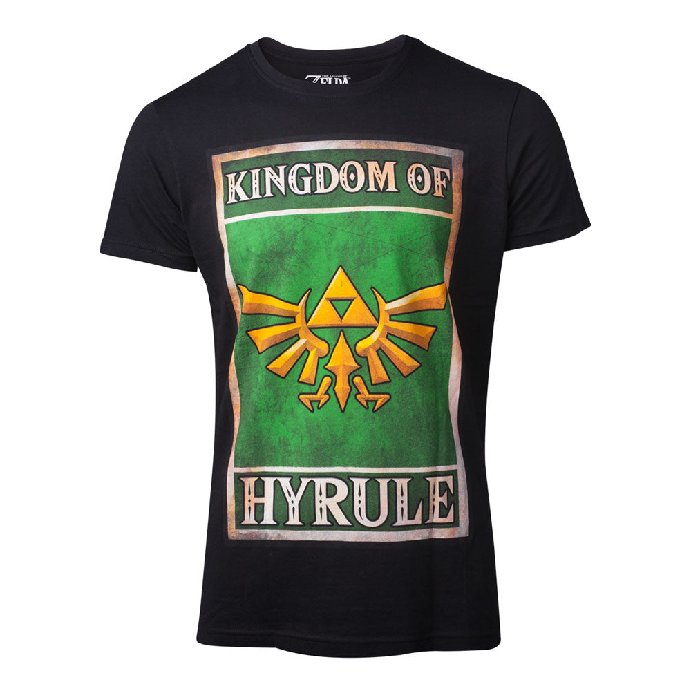 Legend Of Zelda Propaganda Kingdom Of Hyrule Poster T-shirt, Male, Large, Black