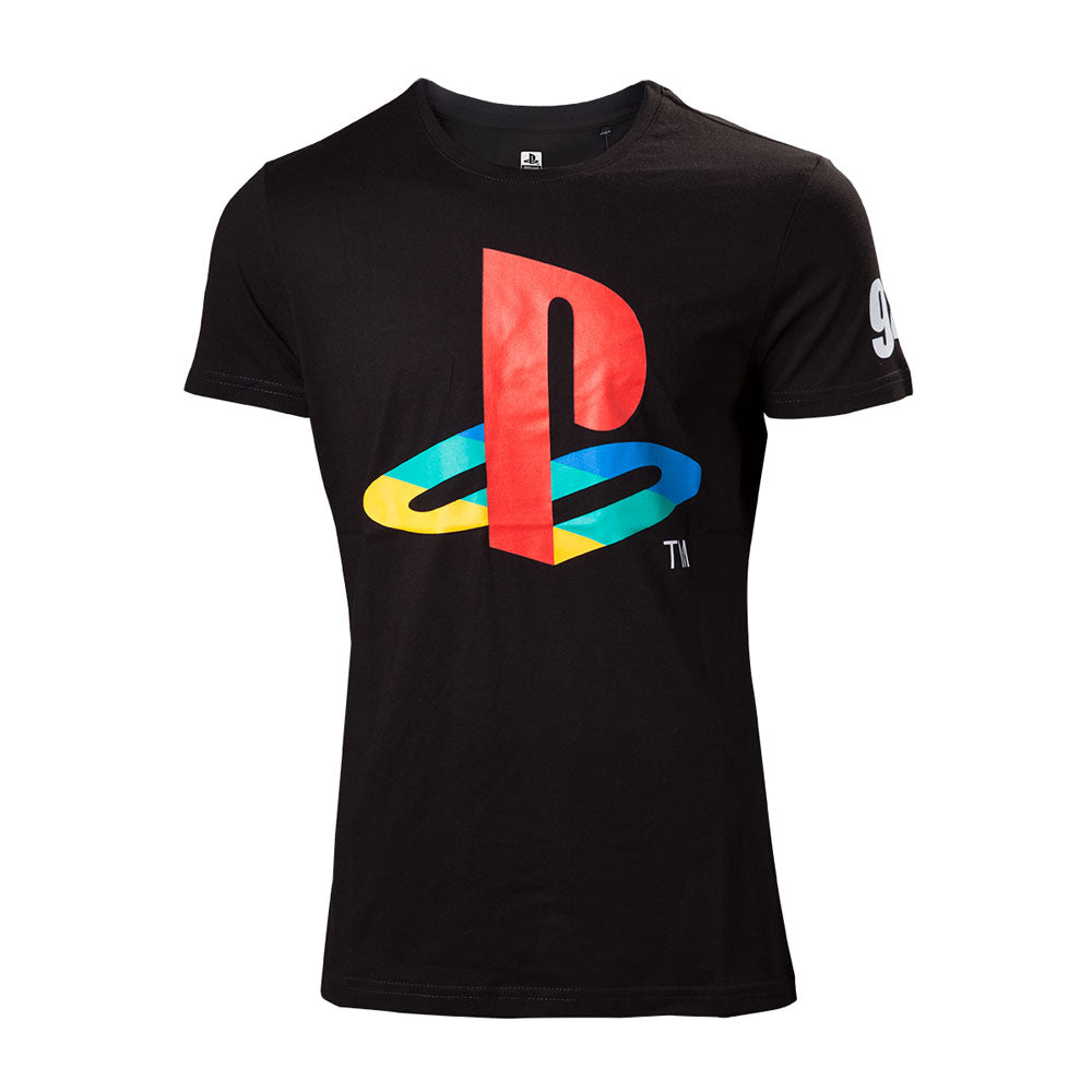 Playstation Classic Logo And Colours T-shirt, Male, Large, Black