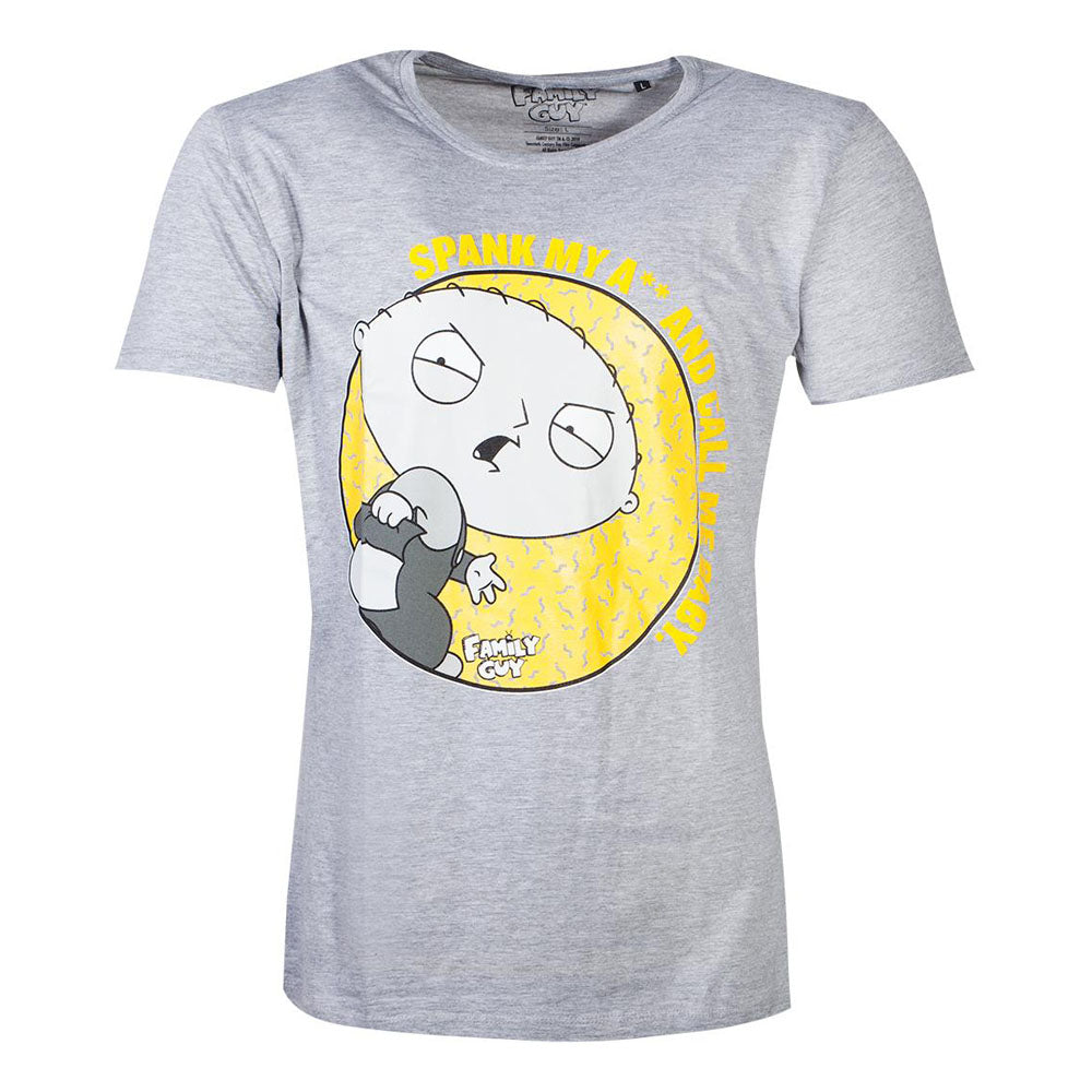 Stewie Spank T-shirt, Male, Extra Extra Large, Grey