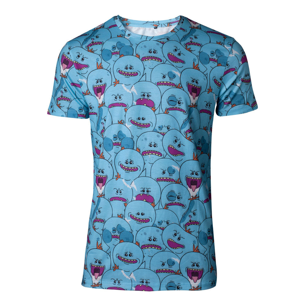 Mr. Meeseeks All-over Print T-shirt, Male, Large, Blue