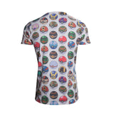 All-over Poke Ball Print T-shirt, Male, Large, Grey