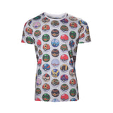 All-over Poke Ball Print T-shirt, Male, Large, Grey