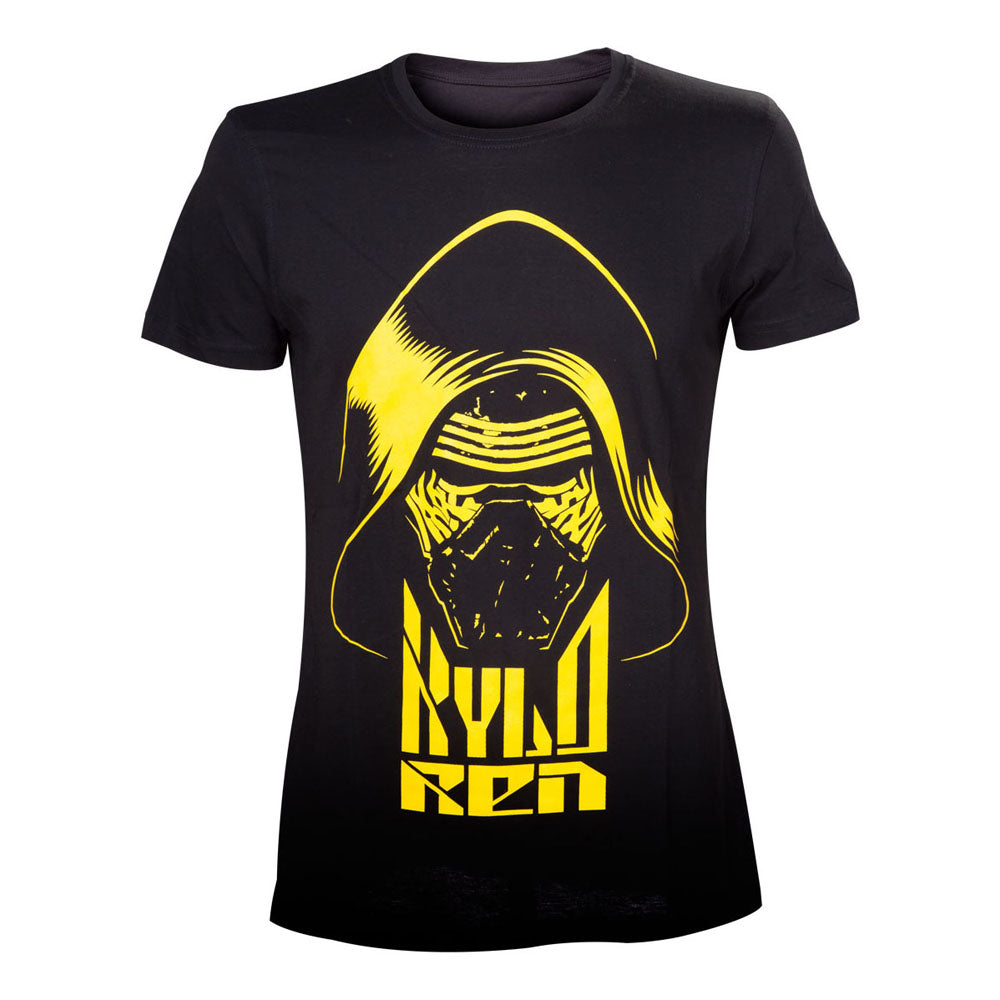 Vii The Force Awakens Kylo Ren Yellow Face T-shirt, Male, Extra Extra Large, Black