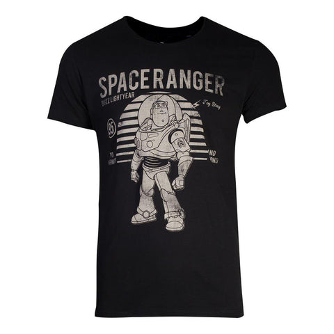 Toy Story Space Ranger Buzz Lightyear Vintage T-shirt, Male, Large, Black