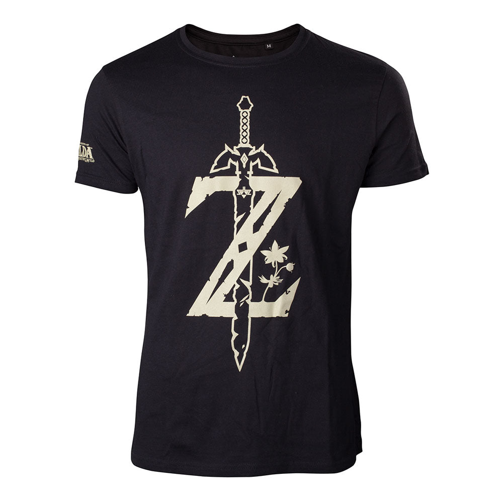 Legend Of Zelda Big Z Logo With Sword T-shirt, Male, Extra Extra Large, Black