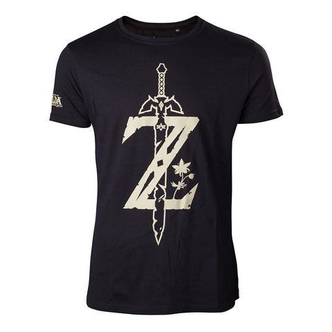 Legend Of Zelda Big Z Logo With Sword T-shirt, Male, Extra Large, Black