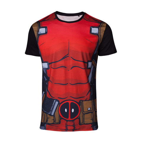 Deadpool Suit Sublimation T-shirt, Male, Large, Multi-colour