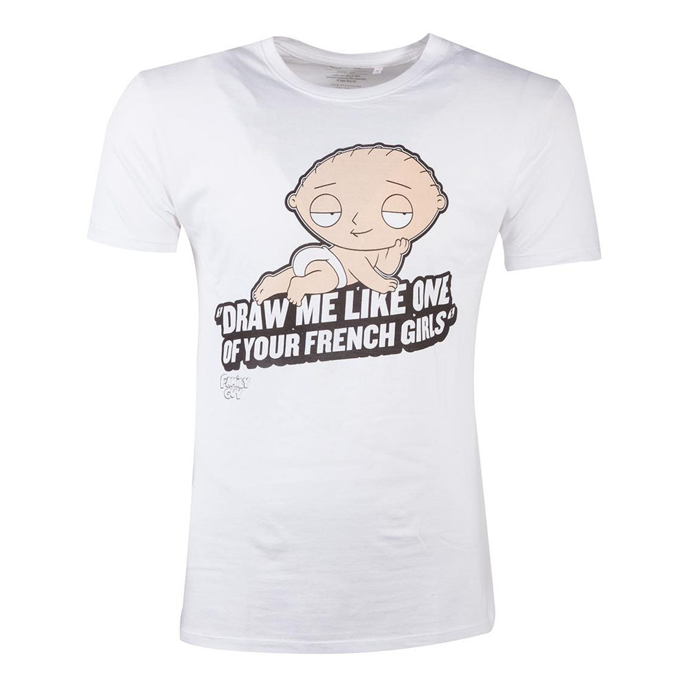 Stewie Draw Me Like One Of Your French Girls T-shirt, Male, Extra Extra Large, White